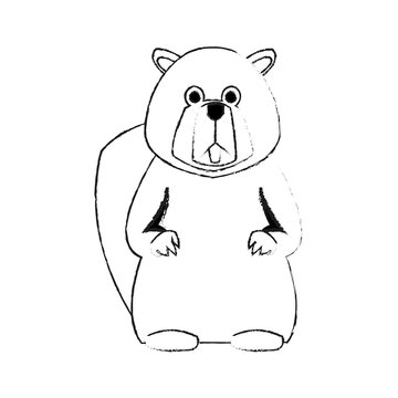 beaver cute animal cartoon icon image vector illustration design 
