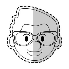 cute man with glasses cartoon icon image vector illustration design 