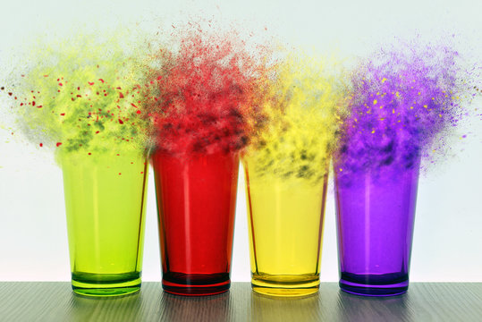 Dispersion multi-colored glasses