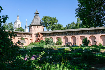 Fototapeta premium Apothecary garden of the Saviour Monastery of St. Euthymius, Russia, Suzdal
