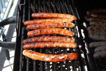 Grilling meat in summer / Grilling or frying over the open fire is an original method of cooking food