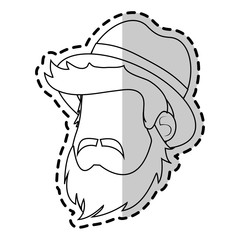 man with vintage or hipster style icon image vector illustration design 