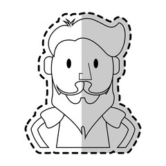 man with vintage or hipster style icon image vector illustration design 
