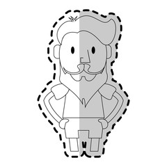 man with vintage or hipster style icon image vector illustration design 