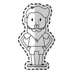 man with vintage or hipster style icon image vector illustration design 