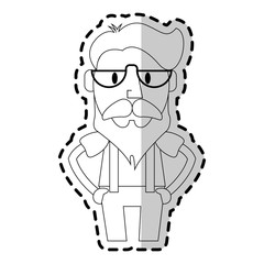 man with vintage or hipster style icon image vector illustration design 