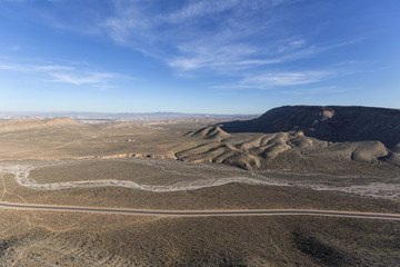Aerial view of Nevada Highway 159 between Las Vegas and Red Rock National Conservation Area.