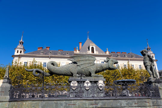 Lindworm Fountain, Klagenfurt, Austria