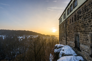 old castle on a top of a mountain