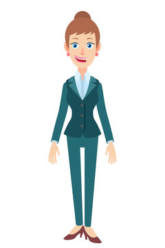 Full length portrait of Cartoon Businesswoman