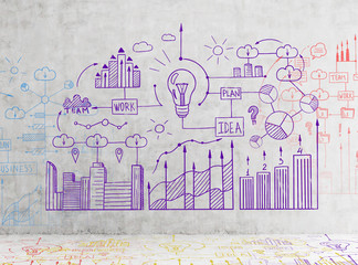 Purple business diagram