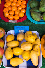 Avocado and Mango at Farmers Market in Hawaii
