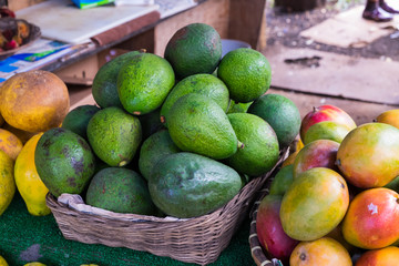Avocado and Mango at Farmers Market in Hawaii