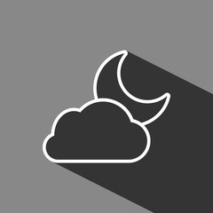 moon and cloud icon stock vector illustration flat design