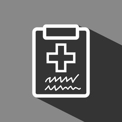 Obraz premium Doctor with clipboard. clipboard with checklist. Medical report icon stock vector illustration flat design