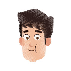 face of young man cartoon icon image vector illustration design 