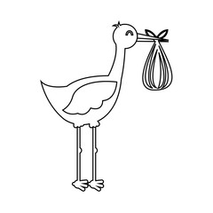 stork with baby bag icon vector illustration design