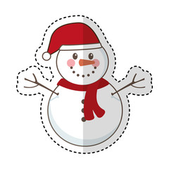 snowman character christmas card vector illustration design