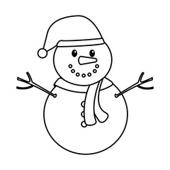 snowman character christmas card vector illustration design