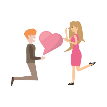 couple romantic proposal heart image vector illustration eps 10