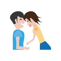 couple romantic laughing image vector illustration eps 10