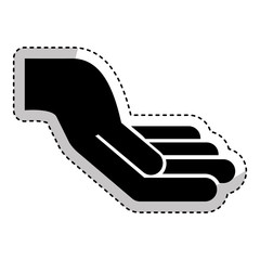 hand human silhouette isolated icon vector illustration design