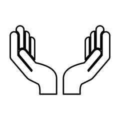 hand human protection silhouette isolated icon vector illustration design