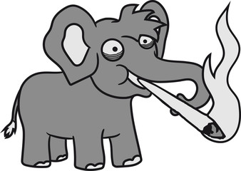 glücklich elefant klein süß niedlich kiffer kiffen rauchen joint weed stoned drogen cannabis