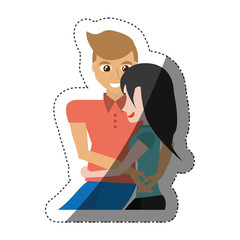beauty couple happy shadow vector illustration eps 10