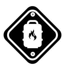 diamond caution sign icon vector illustration design
