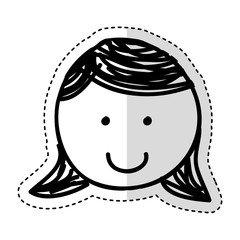 little girl character icon vector illustration design