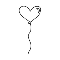 heart love balloon air romantic card vector illustration design