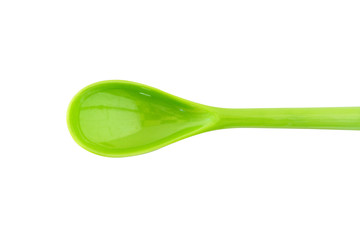 Green plastic spoon