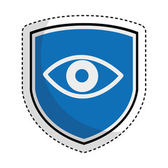 shield insurance with human eye isolated icon vector illustration design