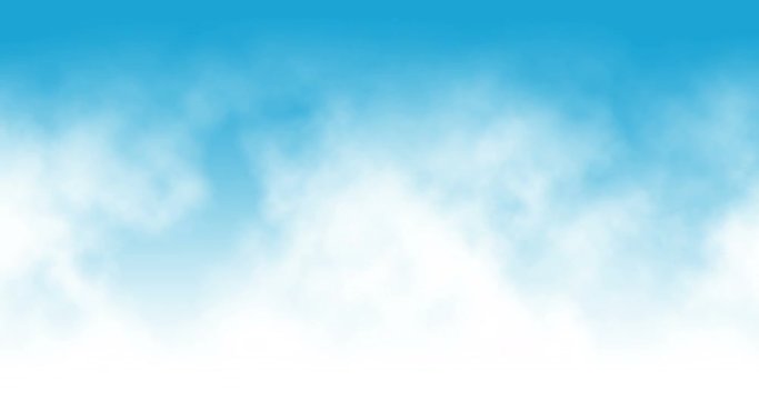 4k animation of fluffy white clouds moving across a blue sky