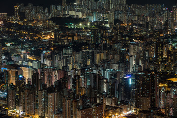 Fototapeta na wymiar 香港の密集したビル群