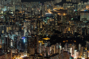 Fototapeta na wymiar 香港の密集したビル群