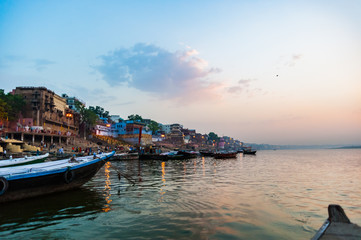 Obraz premium Varansi, India - reflections on the Ganges