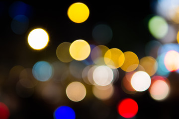 Traffic bokeh colorful at night blurry 