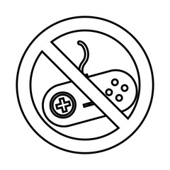 game control with denied sign vector illustration design