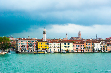 Venice under cloudy sky