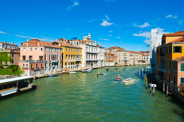Fototapeta na wymiar Venice Grand Canal with gondolas and boats
