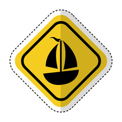 traffic signal with sailboat ship isolated icon vector illustration design