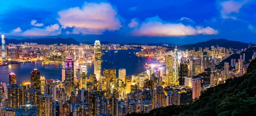 Abwaschbare Fototapete Hong Kong Blick vom Victoria Peak, Hongkong