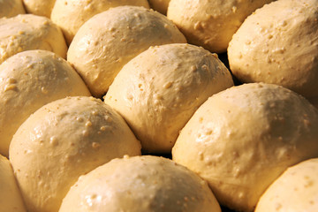 Fototapeta na wymiar Lots of dough waiting to go into the oven