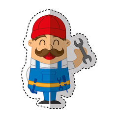 mechanic avatar character icon vector illustration design