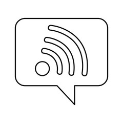 speech bubble with wifi signal icon vector illustration design