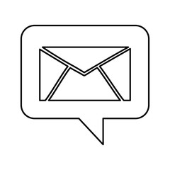 speech bubble with envelope vector illustration design
