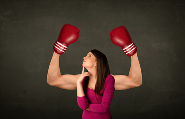 Strong and muscled boxer arms