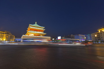 Xi 'an city in China at night 